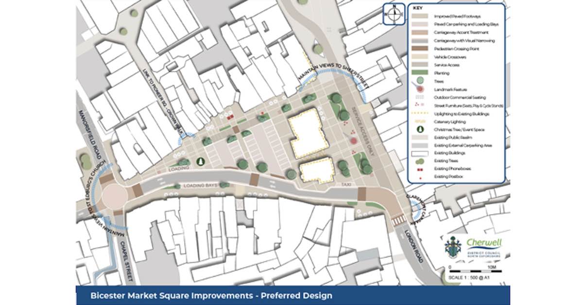 Plan for £5.1m improvements at Bicester Market Square moves forward