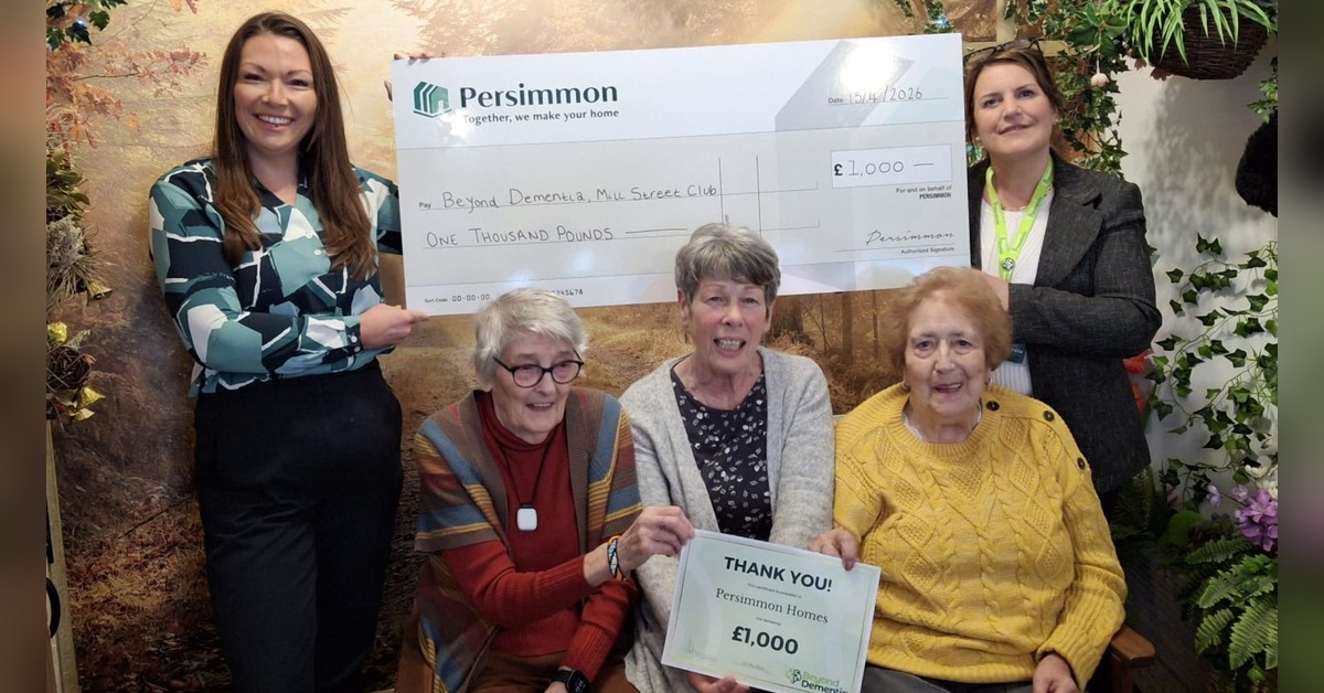 Persimmons makes donation for Wiltshire dementia charity