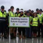 Ham Close topping out on first block