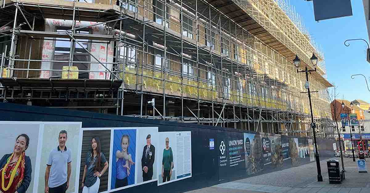 Aldershot marks progress of Union Yard development
